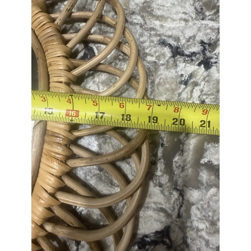 VTG Wicker Rattan Style Tan Wall Mirror Burwood 21